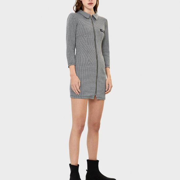 Bershka Zip Front Mini dress, Gingham Print, Plaid, Size: S (MEX 26) - Picture 5 of 5